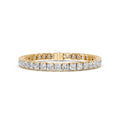 16 CTW cushion lab-grown diamond tennis bracelet in yellow gold with hidden clasp