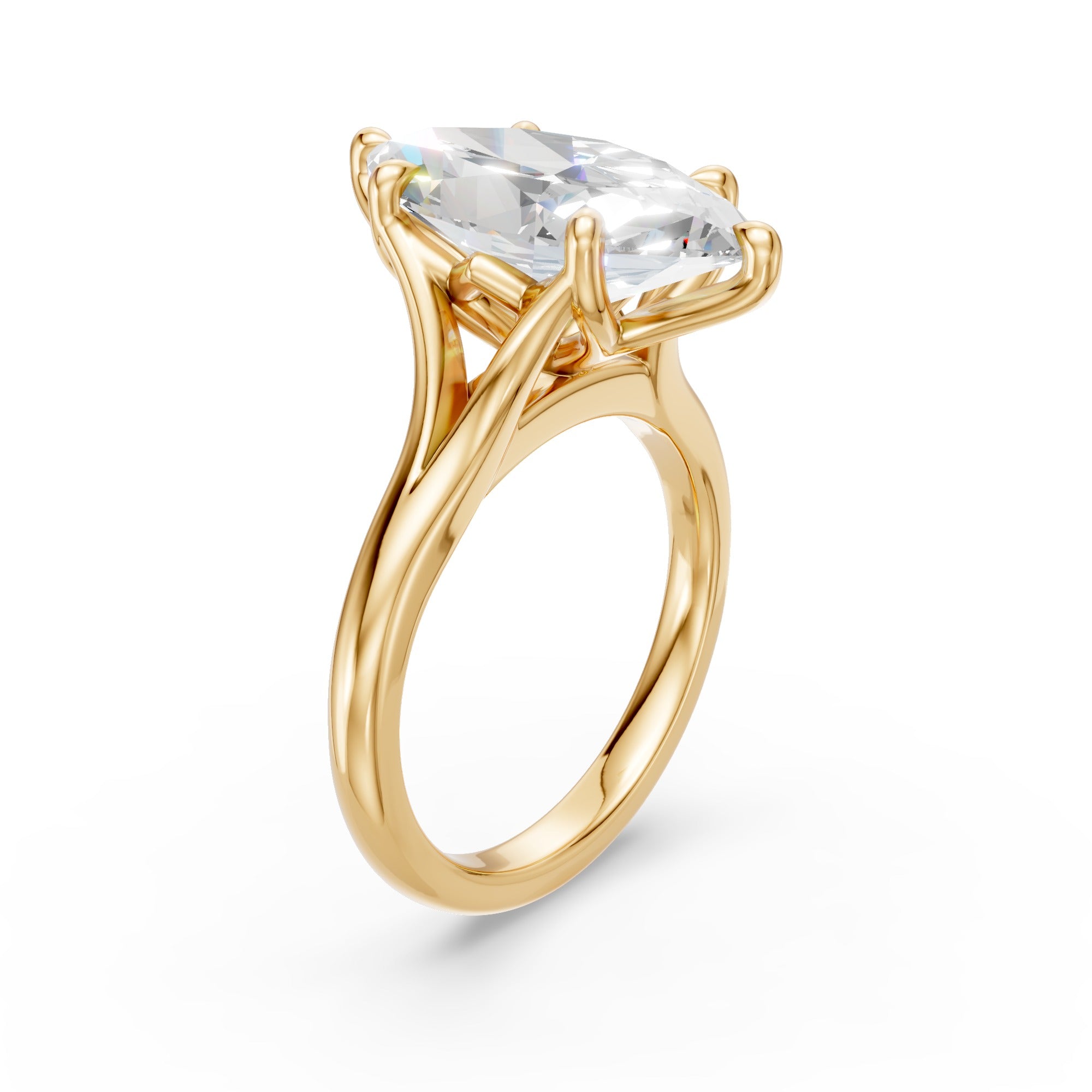 Analiese Solitaire, Split Shank Marquise Cut