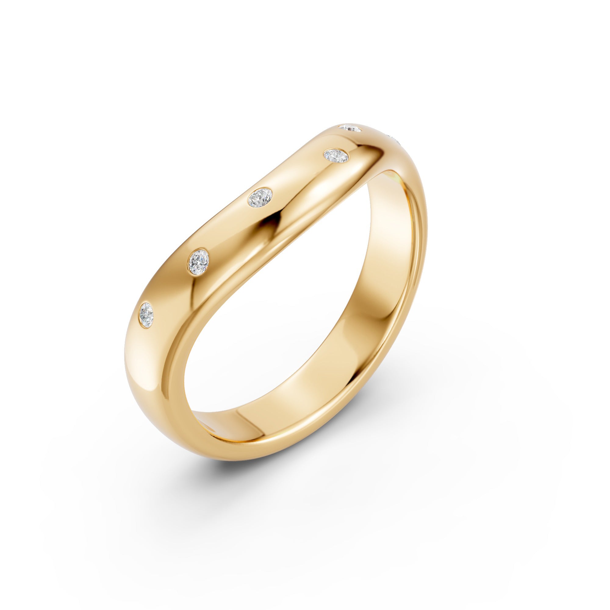 Seven Flush Diamond Wedding Band