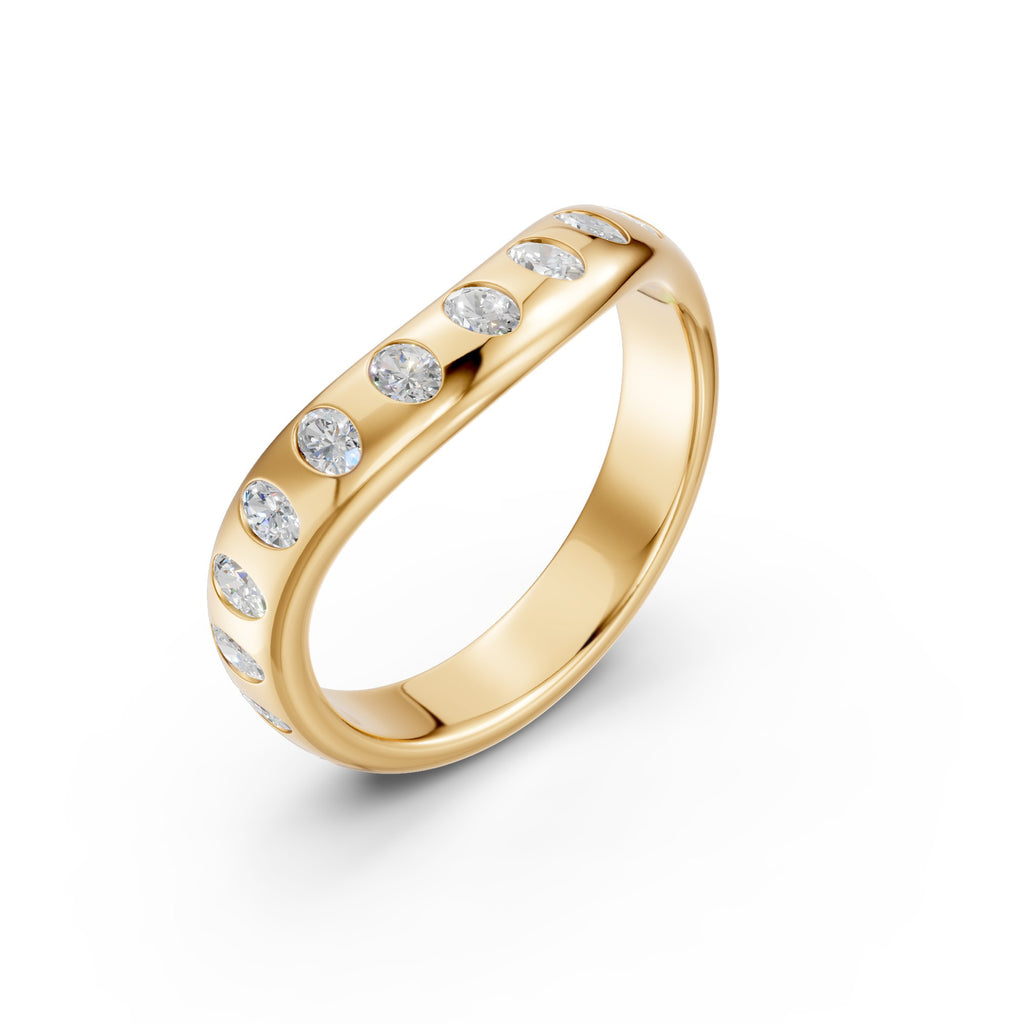 Seventeen Oval Diamond Wedding Band