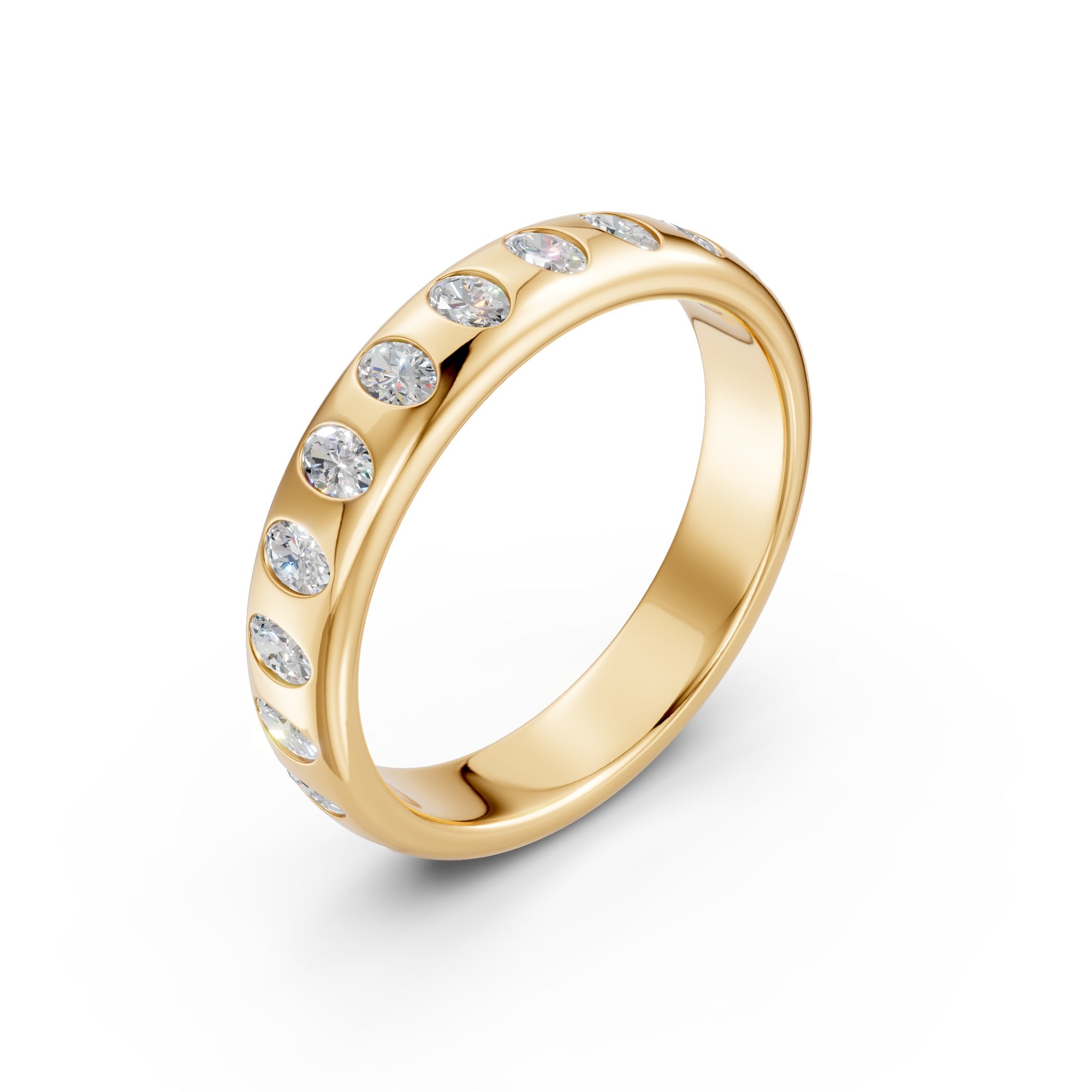 Seventeen Oval Diamond Straight Band
