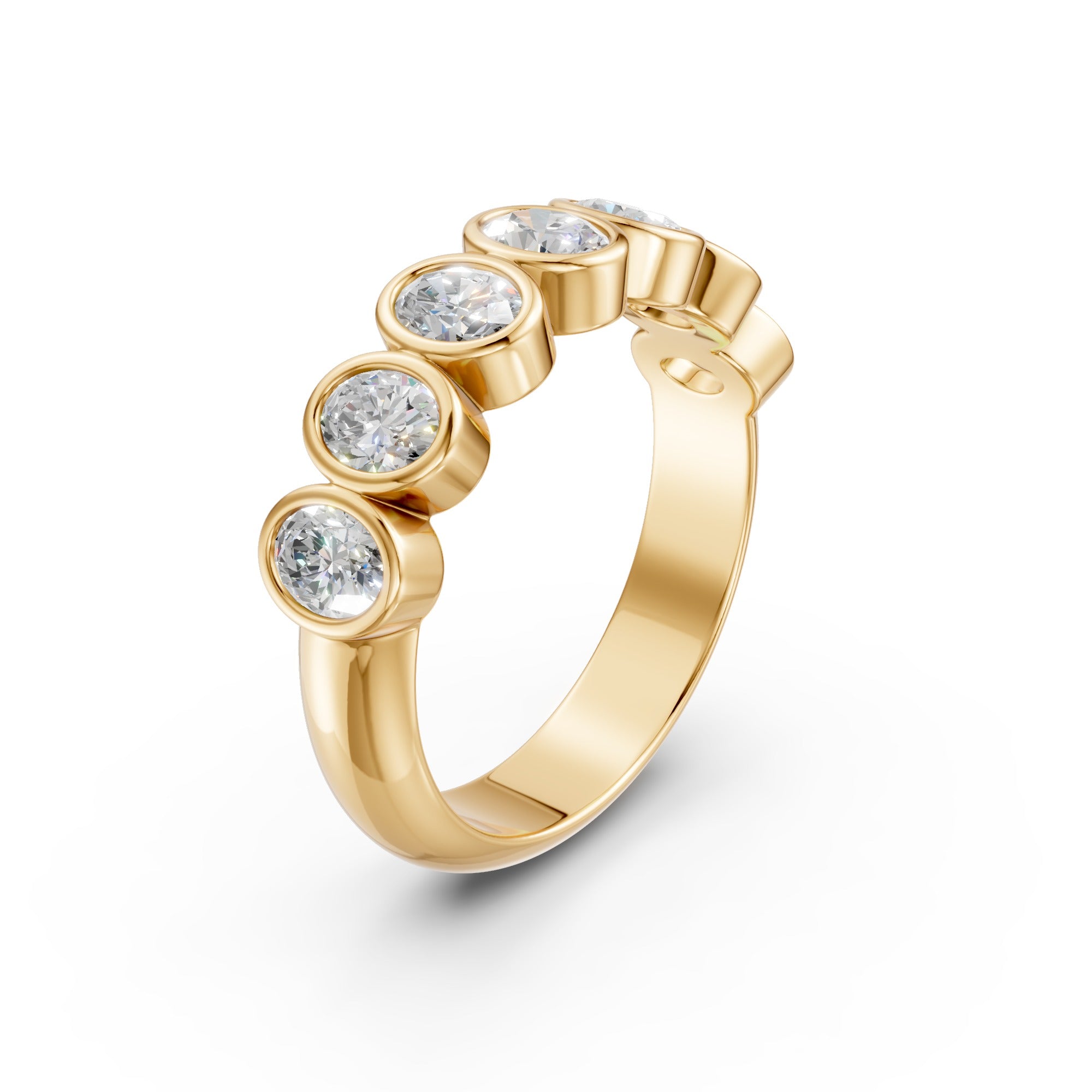 Seven Oval Diamond Wedding Band