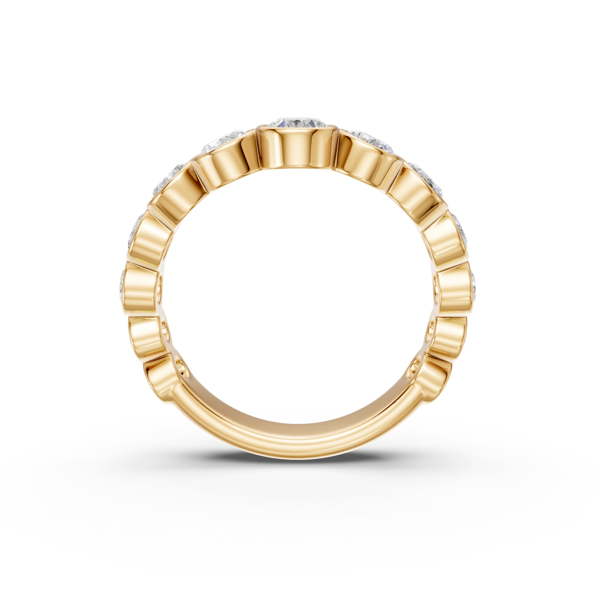 Thirteen Oval Diamond Wedding Band