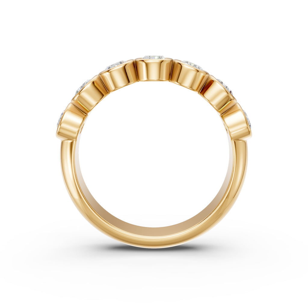 Seven Oval Diamond Wedding Band