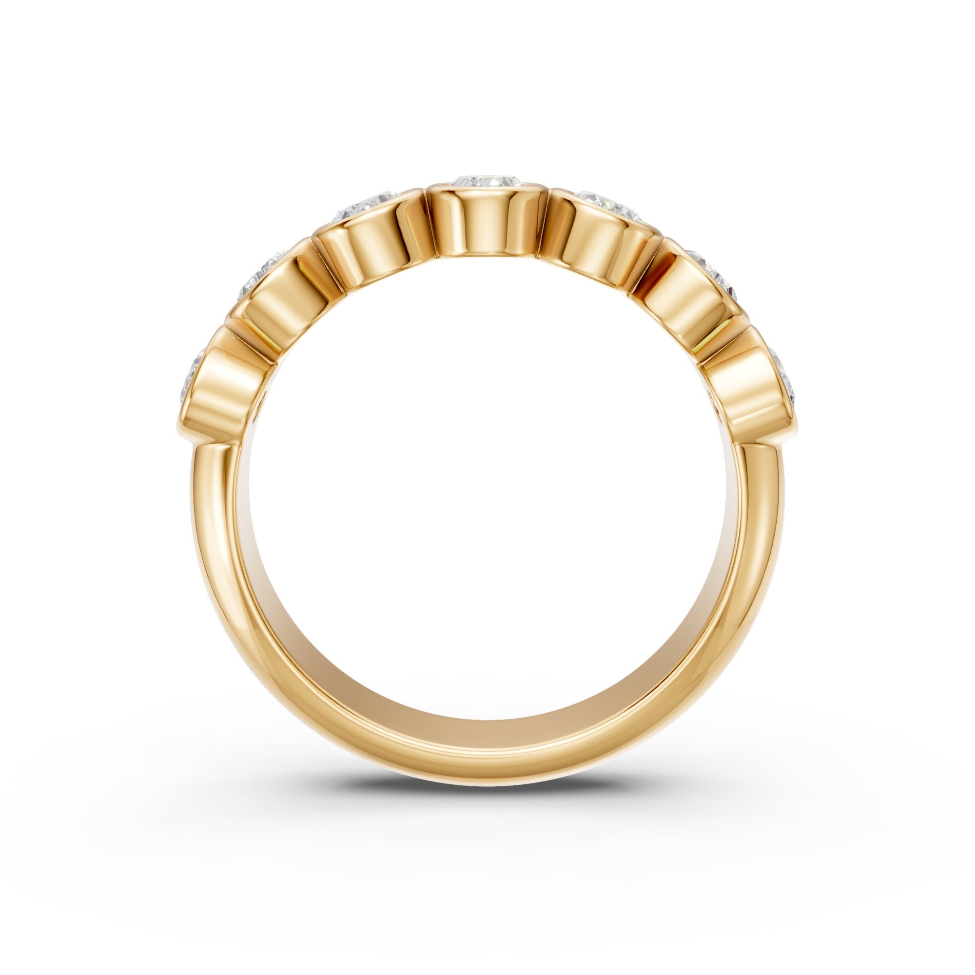 Seven Oval Diamond Wedding Band