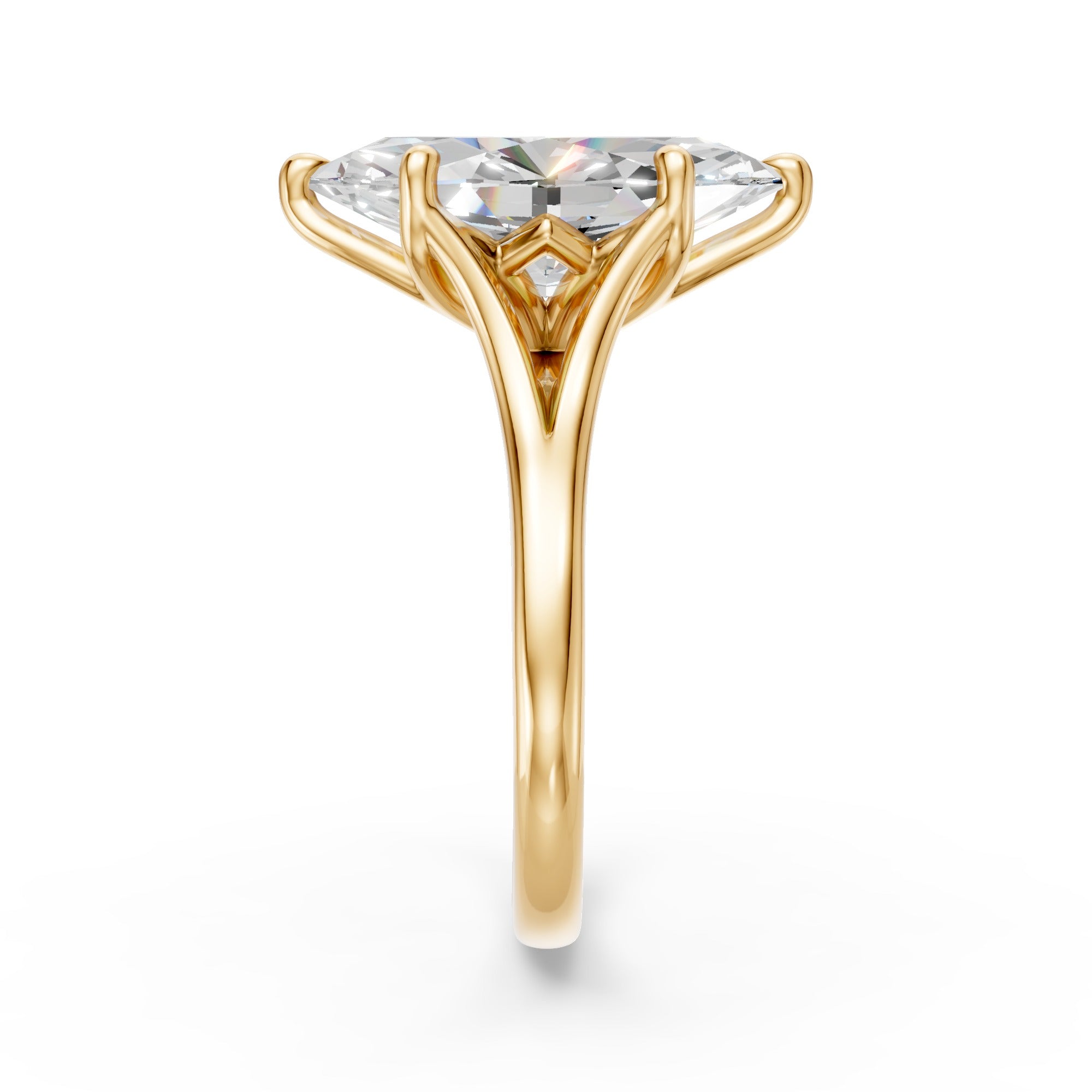 Analiese Solitaire, Split Shank Marquise Cut