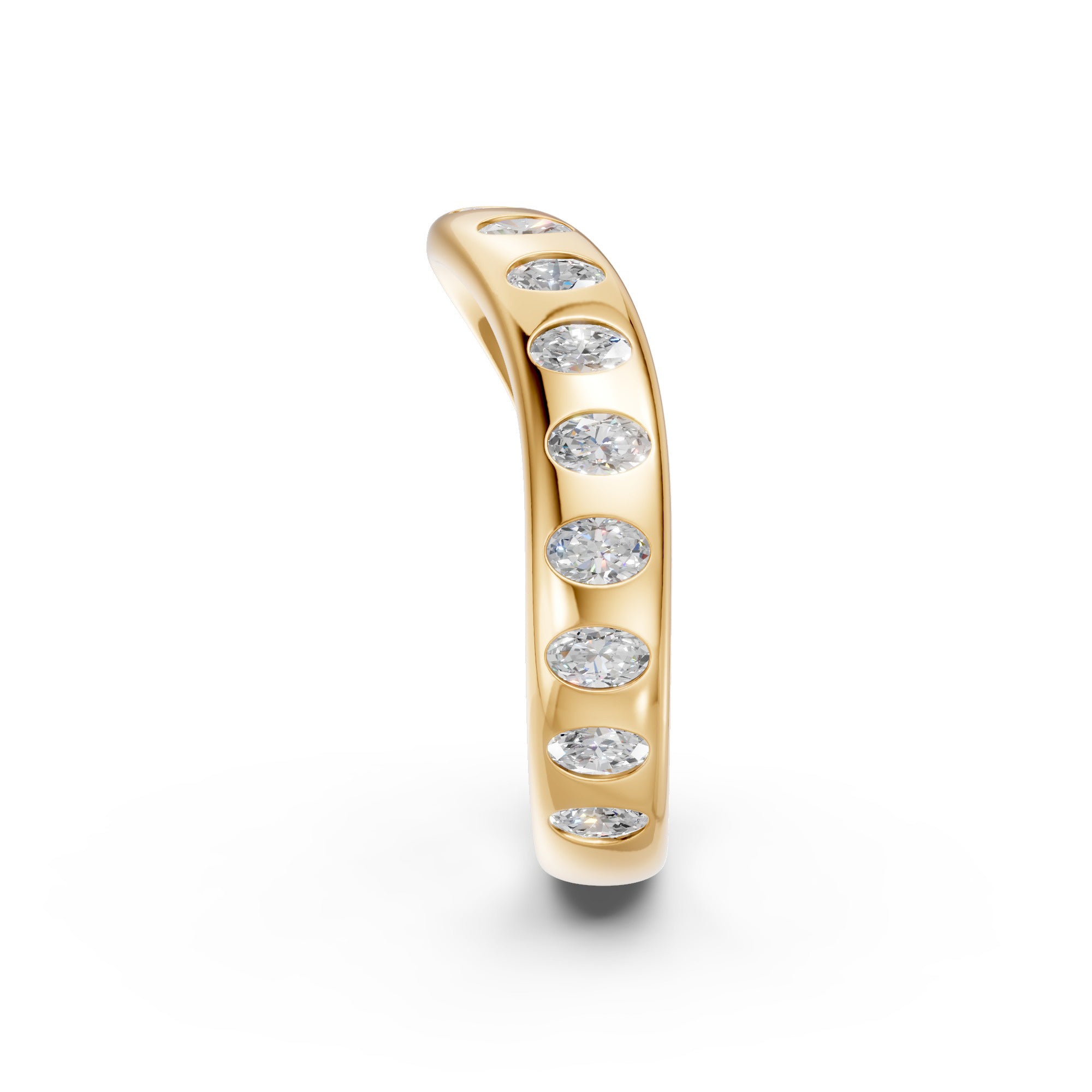Seventeen Oval Diamond Wedding Band