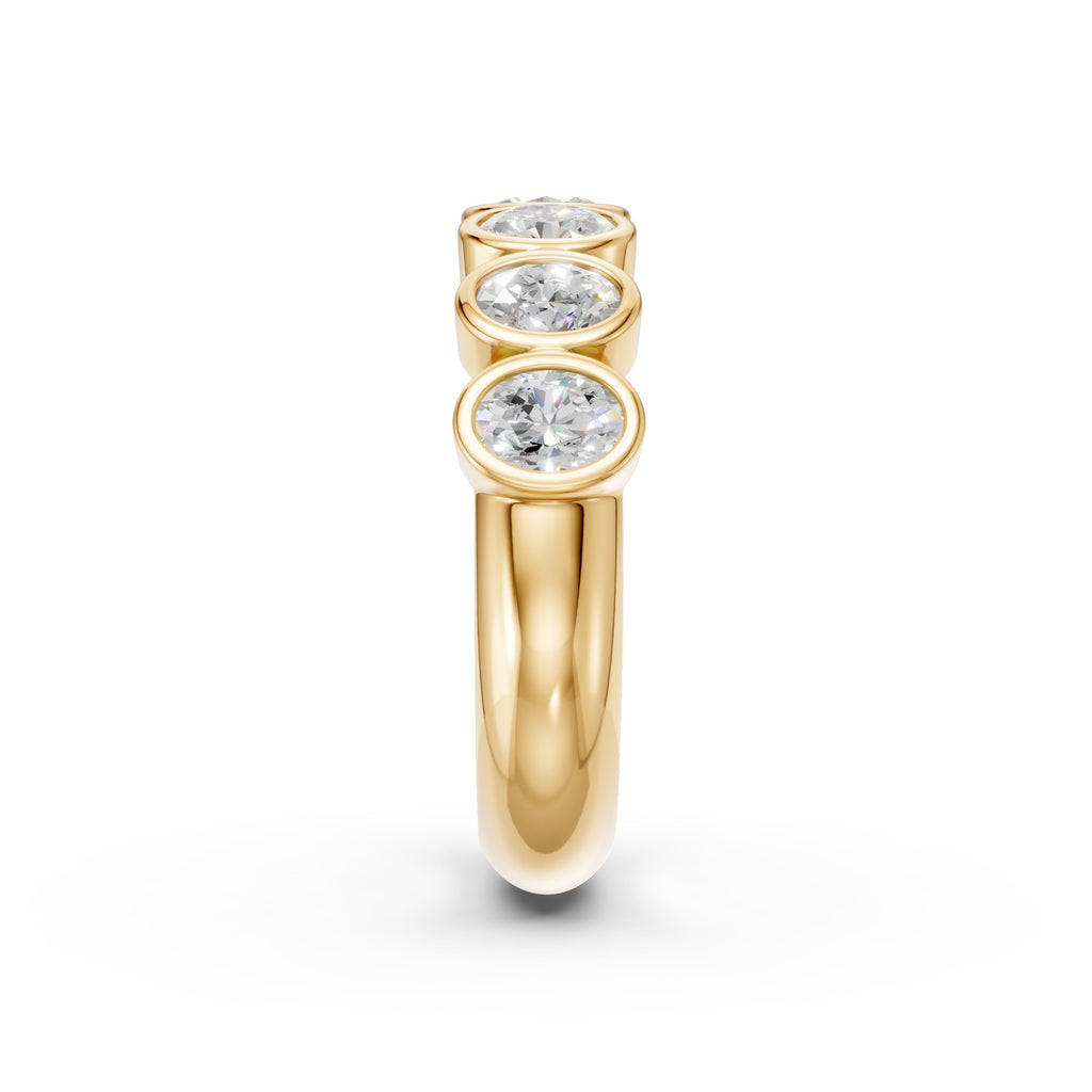Seven Oval Diamond Wedding Band