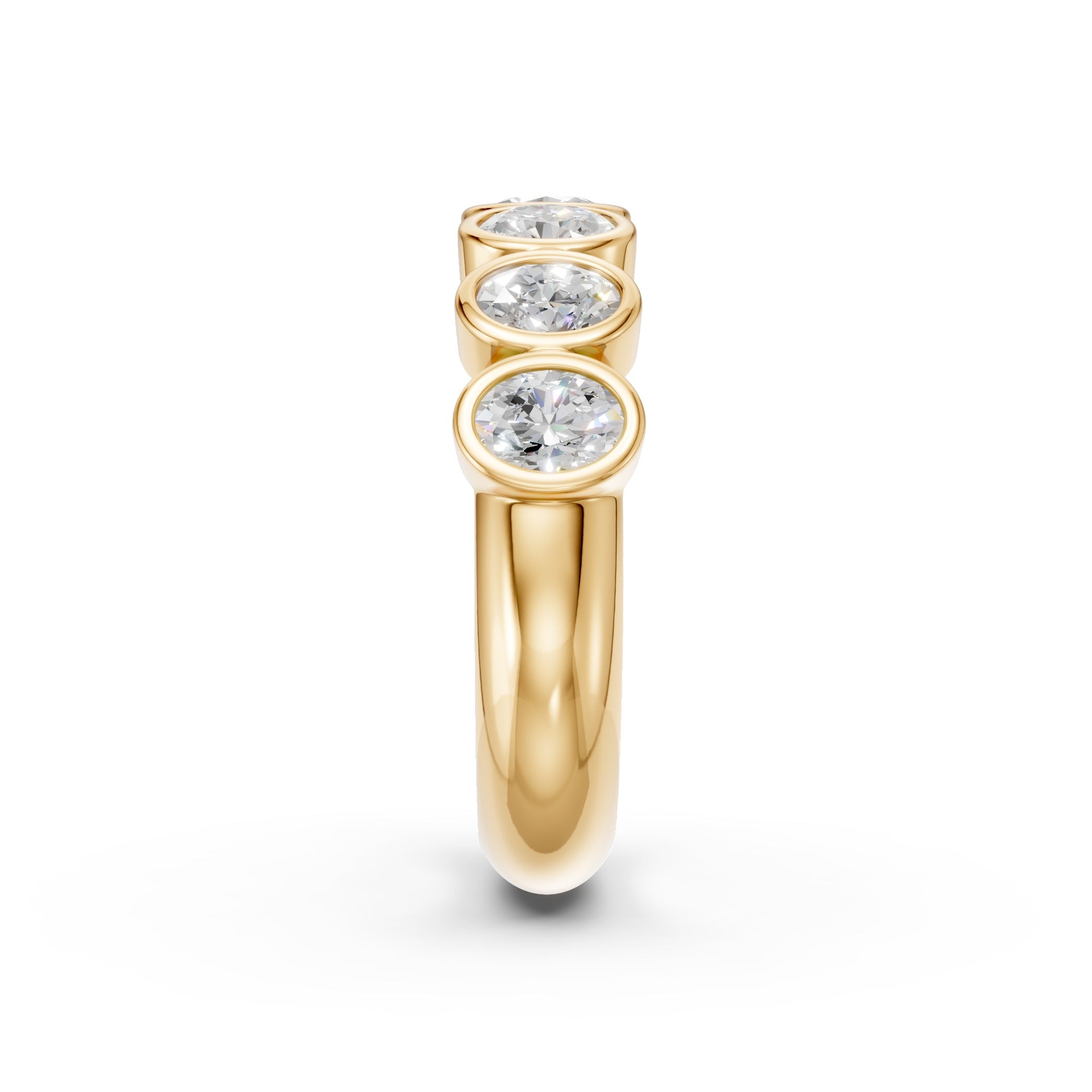 Seven Oval Diamond Wedding Band