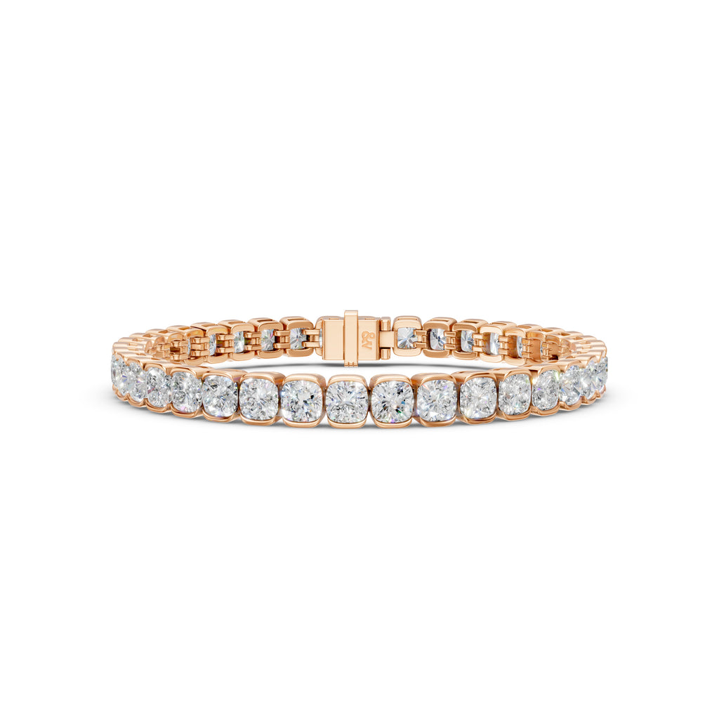 16 CTW cushion lab-grown diamond tennis bracelet in rose gold