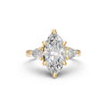 Marquise & Pear Three-Stone Cathedral Ring