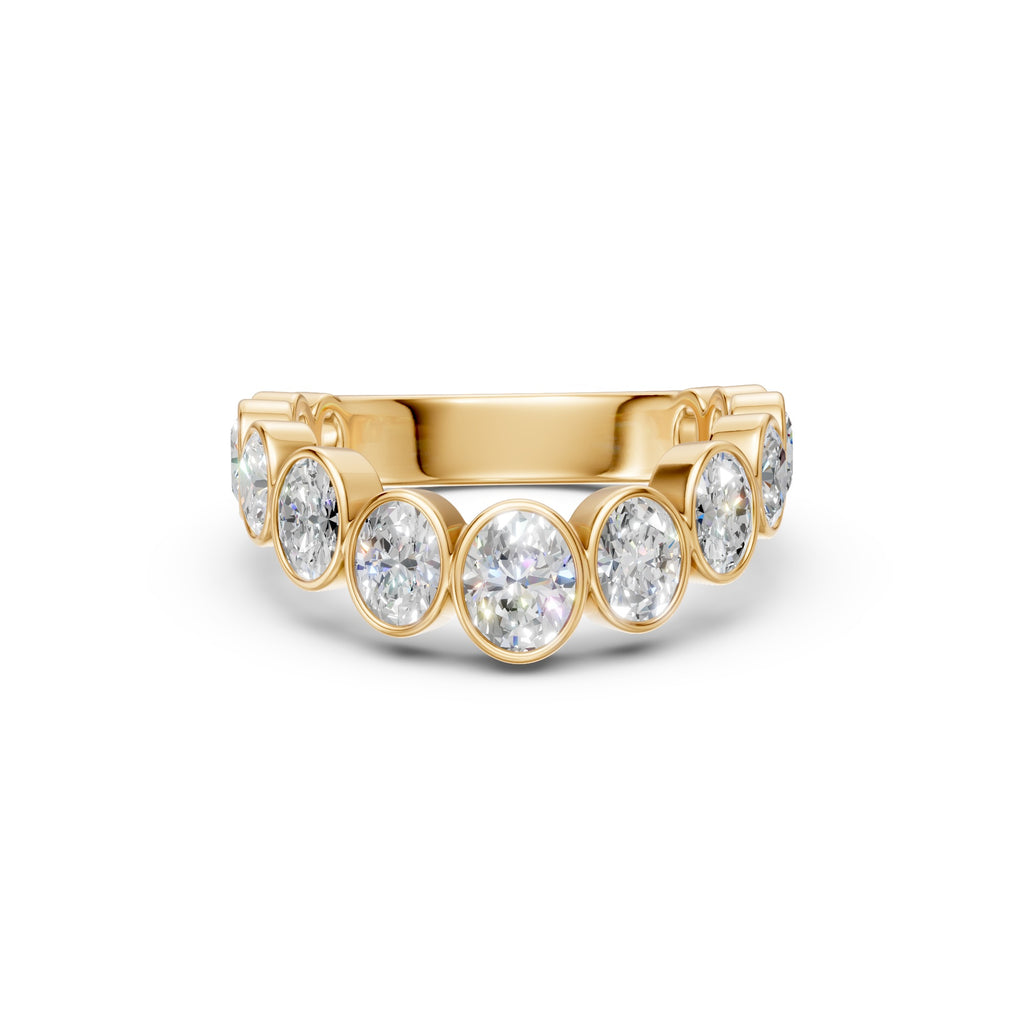 Thirteen Oval Diamond Wedding Band