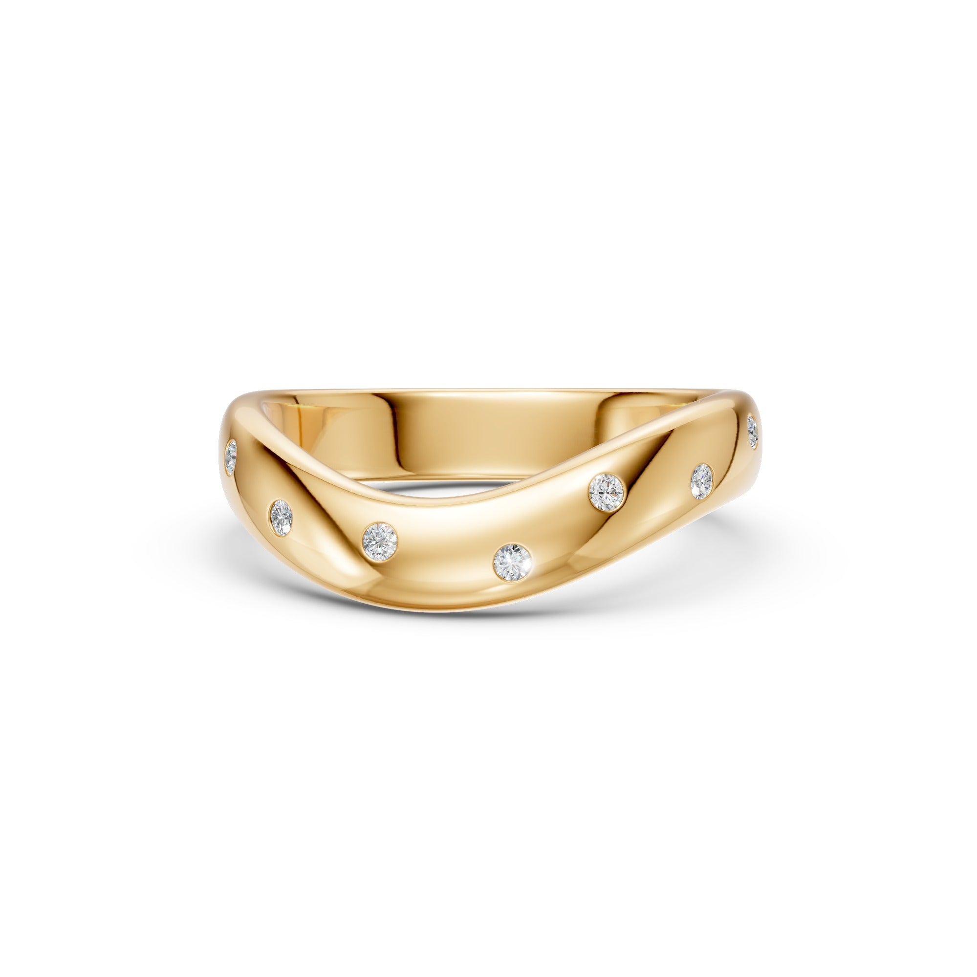 Seven Flush Diamond Wedding Band