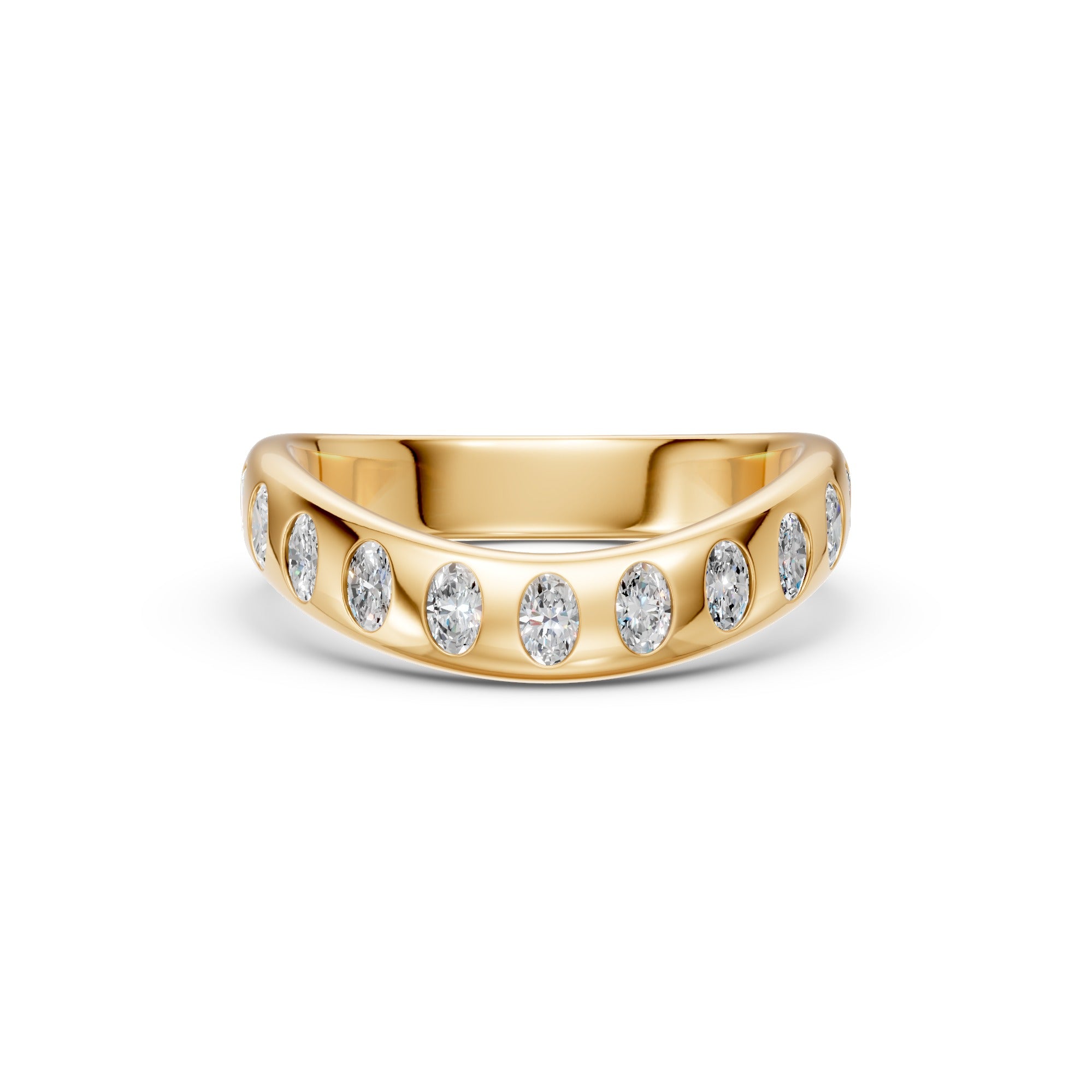 Seventeen Oval Diamond Nesting Arc Band