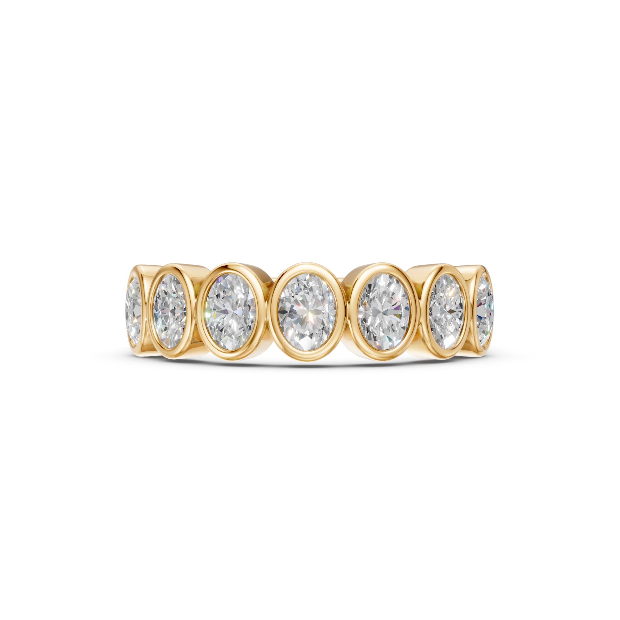 Seven Oval Diamond Wedding Band