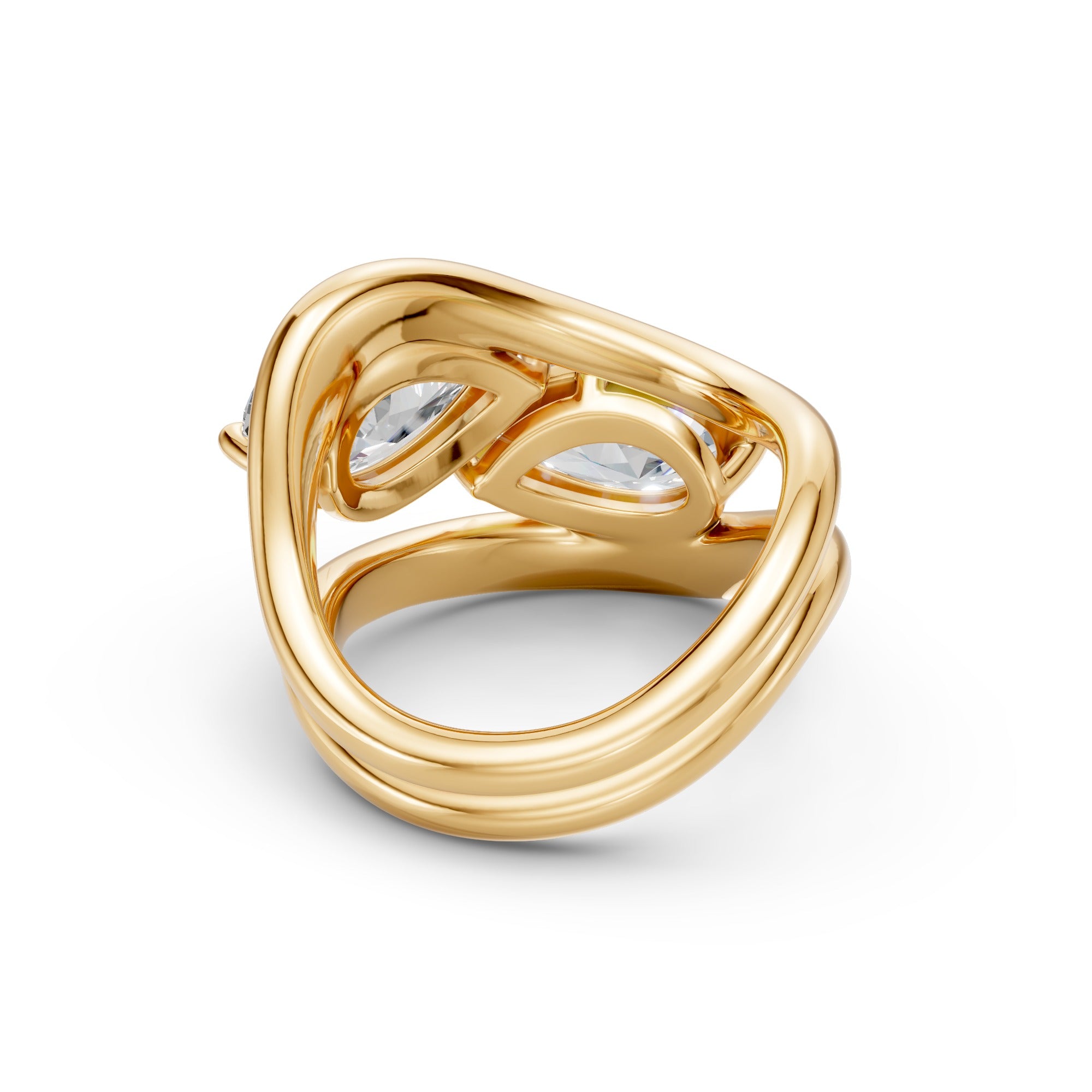 TWIN RINGS, PEAR CUT