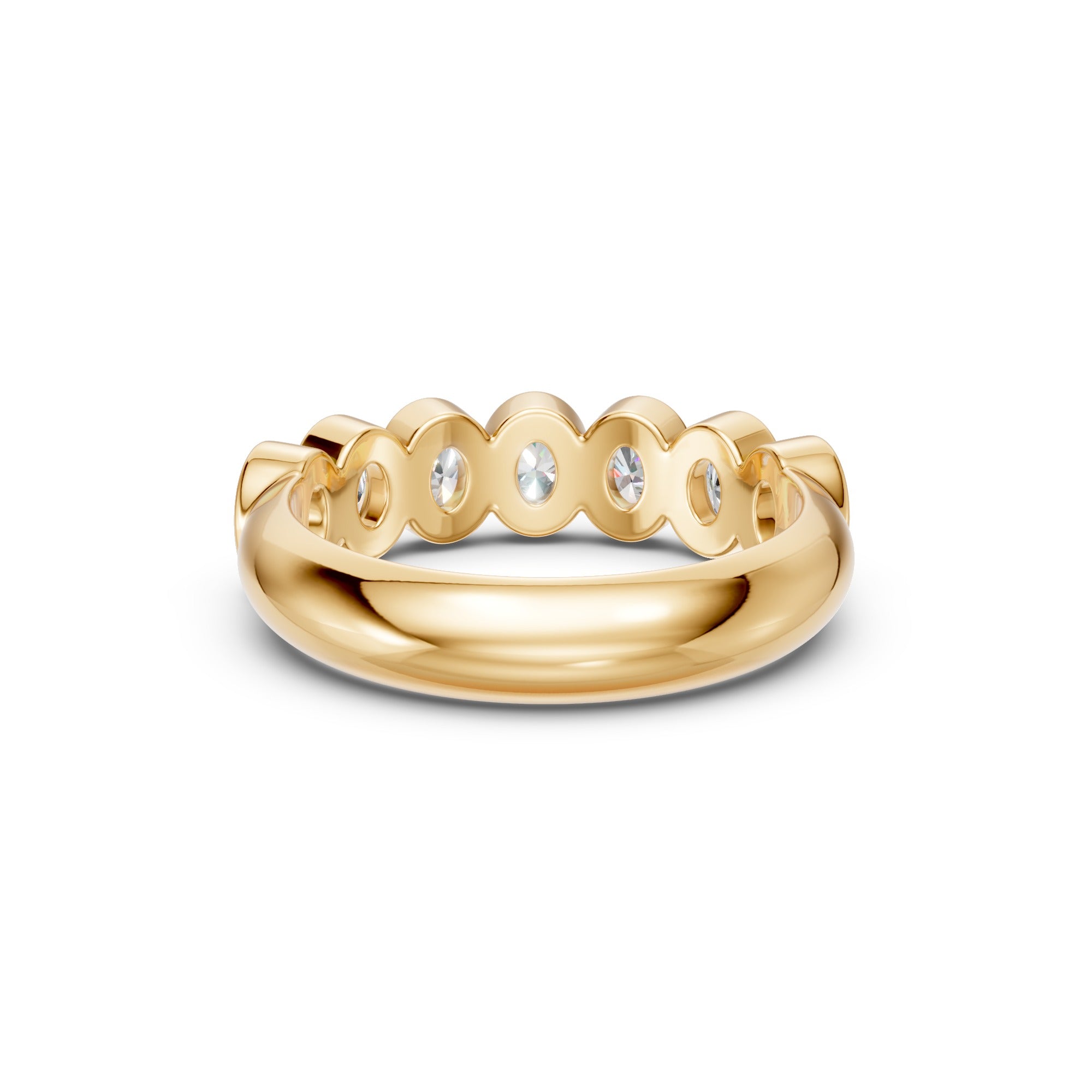 Seven Oval Diamond Wedding Band