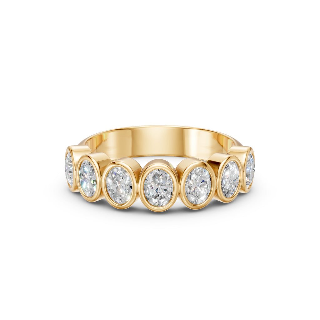 Seven Oval Diamond Wedding Band