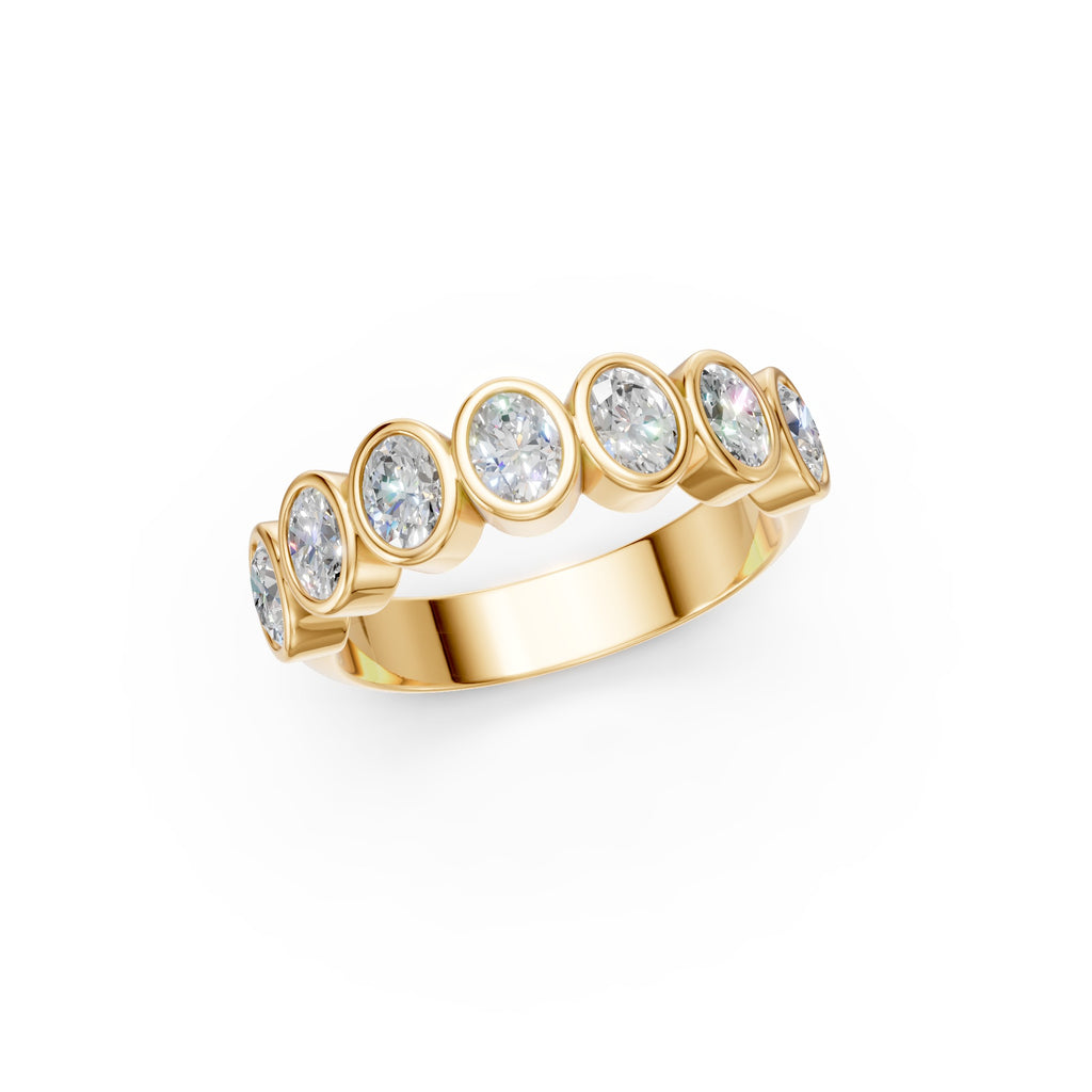 Seven Oval Diamond Wedding Band