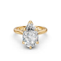 Pear Tulip Cathedral Ring with a lab-grown pear diamond, front view