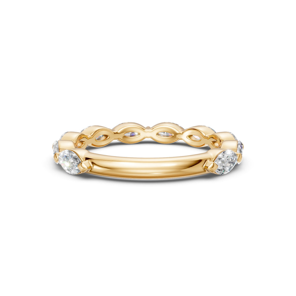 Rear gallery view of the East-West Marquise Three-Quarter Eternity Band