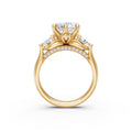 Oval & Pear Three-Stone Cathedral Ring