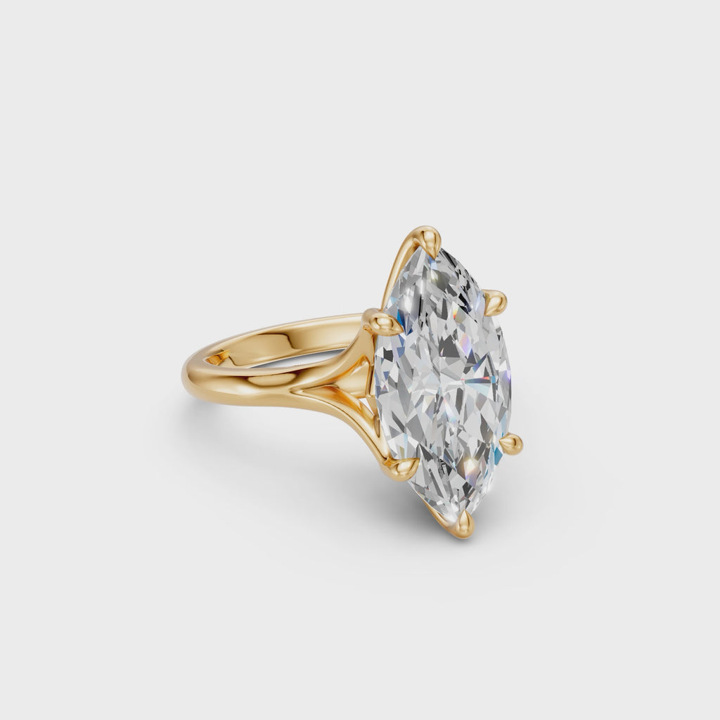 Marquise Tulip Split Cathedral Ring