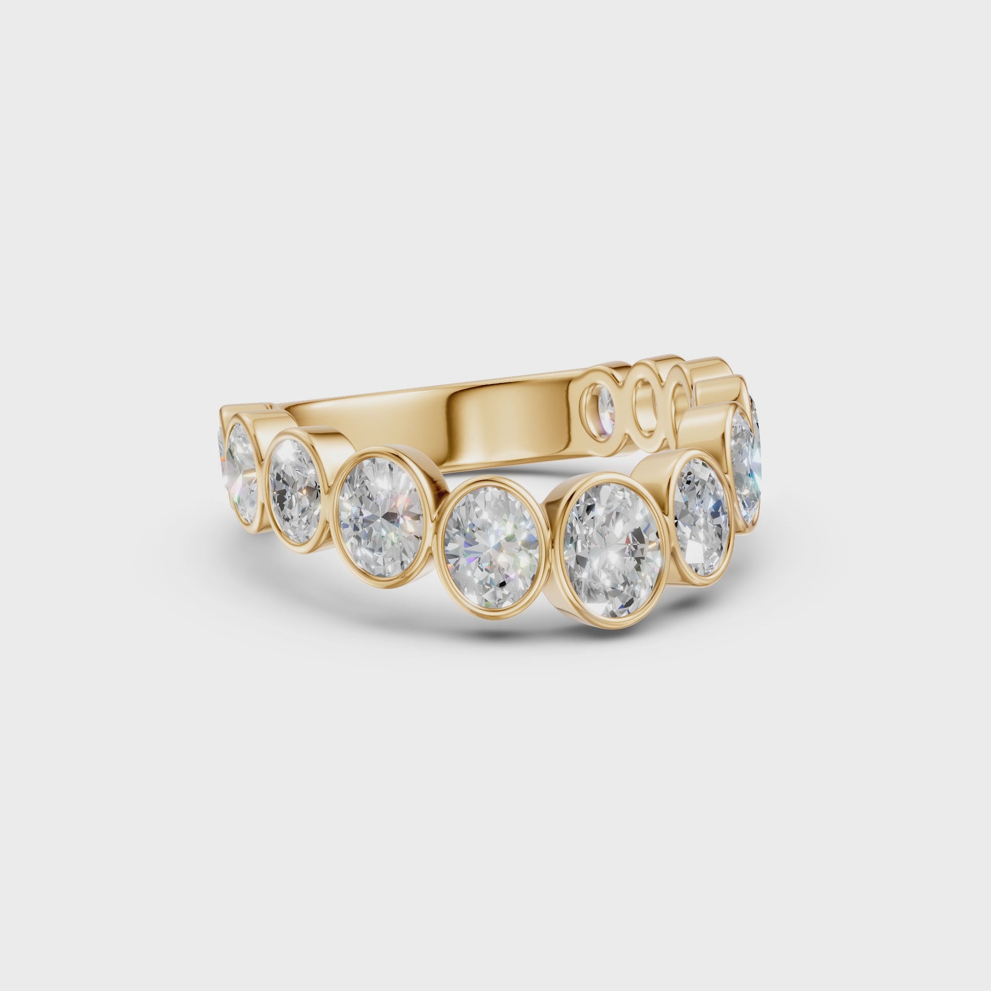 Thirteen Oval Diamond Wedding Band