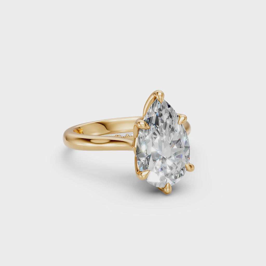Pear Tulip Cathedral Ring