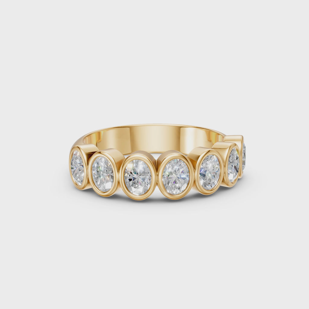Seven Oval Diamond Wedding Band