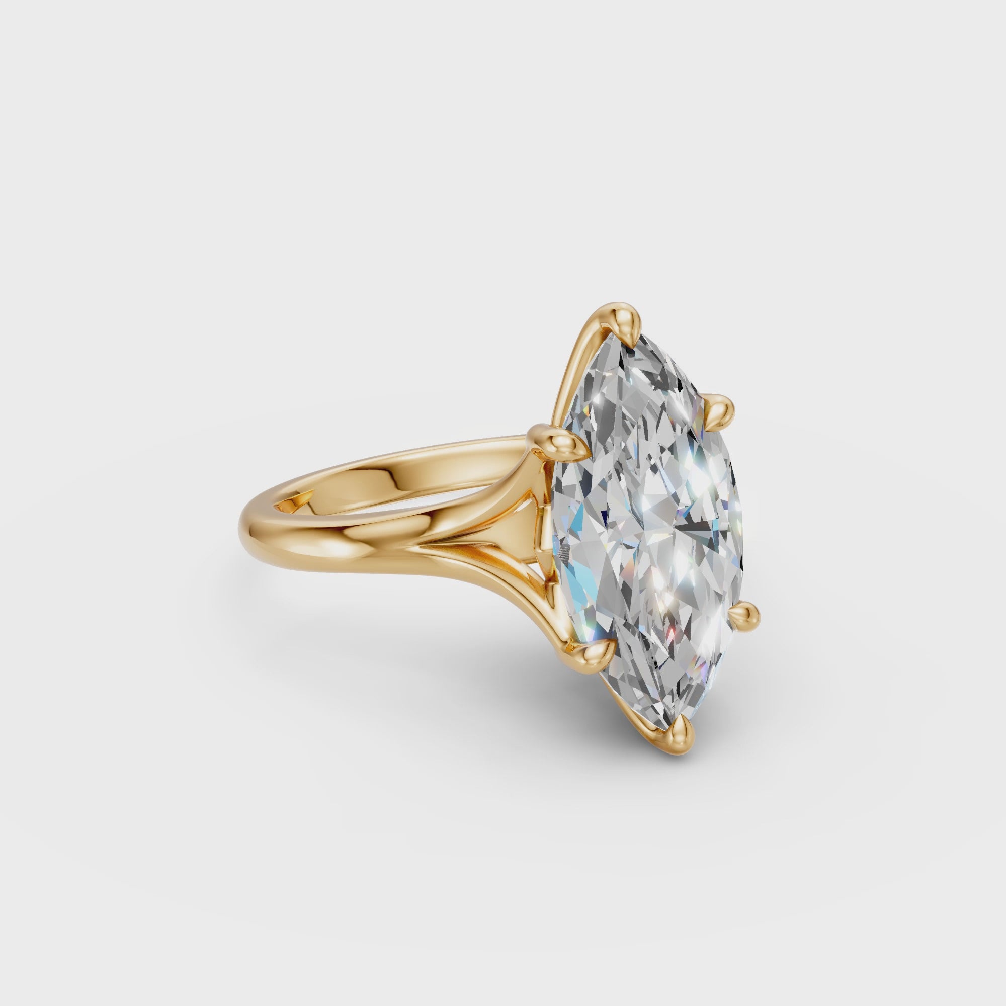 Analiese Solitaire, Split Shank Marquise Cut