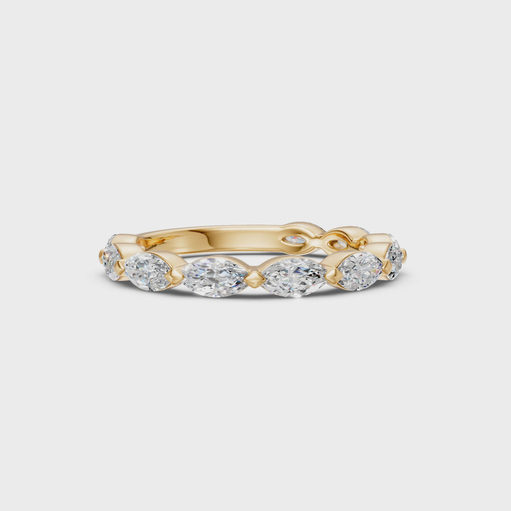 East-West Marquise Three-Quarter Eternity Band