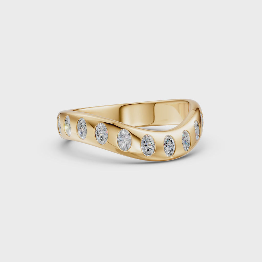 Seventeen Oval Diamond Wedding Band